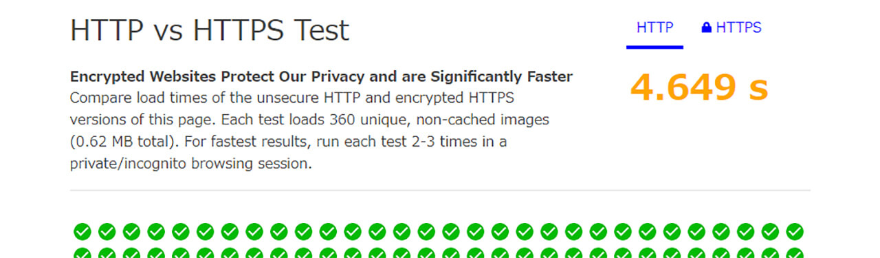 HTTP VS HTTPS Test